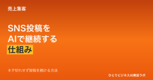 SNS投稿をAIで継続する仕組み｜ひとり社長がネタ切れせず投稿を続ける方法